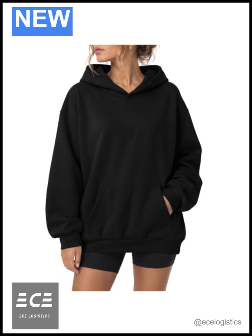 Oversized Heavyweight Fleece Hoodie Warm Long Sleeve Pullover Sweatshirt